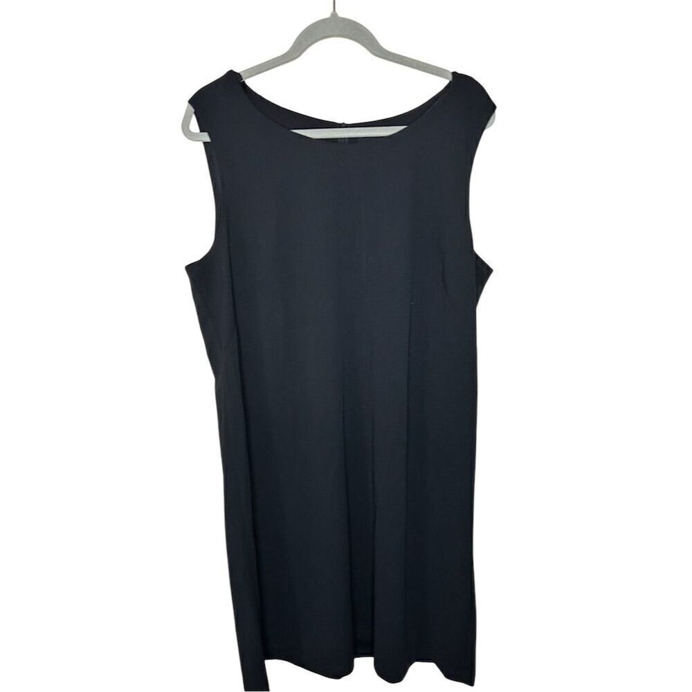 Perceptions Women's Sleeveless Black Knee Length Dress XL Standard Casual